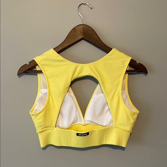 Michi Yellow Cutout Longline Sports Bra - EUC - Picture 2 of 4